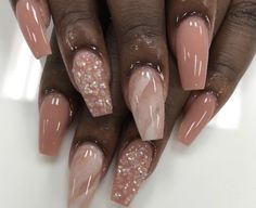 Nude And Navy Nails, Nude Nails Black Women, Dark Skin Nail Color, Tan Nails, Rose Gold Nails Design, Neutral Nail Designs, Nails Health, Neutral Nail, Navy Nails