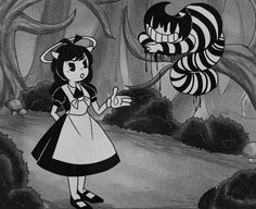 a black and white drawing of a girl in a dress holding onto a balloon that is shaped like a zebra