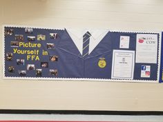 a bulletin board with pictures on it and the words picture yourself in ffa written on it