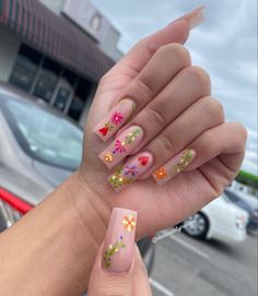 Mexican Nails, Nail Design Glitter, Acrylic Nails Coffin Pink, Bling Acrylic Nails, Pink Acrylic Nails, Square Acrylic Nails, Fire Nails