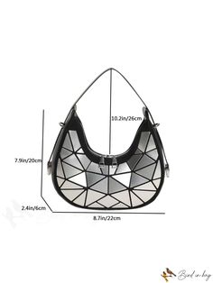 BirdinBag - Contemporary Geometric Design Arm Bag with Metallic Accents Hobo Bag Patterns, Inch Bag, Armpit Bag, Sequin Bag, Gold Bag, Details Pictures, Word Wrap, Metallic Accents, Hobo Bag