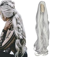 PRICES MAY VARY. New Style: Jaw/claw ponytail extensions Size: 18 inch/21 inch---Net Weight: Approx 150G(5.3OZ) Texture: Wavy/Straight hair extensions. High quality, tangle free, silky soft. DIY Style: Can be restyle or shorn into your favorite style. Can be straightened, curled and washed. Please Note: There may have color differences because of monitors. About seller: 

 We offer high quality hair extensions.tangle free,silky soft.
 Premium quality clip in hair extensions with hair volume to m Claw Ponytail, Braiding Your Own Hair, Ponytail Clip, Gym Hairstyles, Straight Hair Extensions, Hair Volume, Bleach Blonde, Synthetic Hair Extensions, Clip In Hair