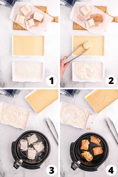 steps to make cheesecakes in an air fryer with butter and sugar on top