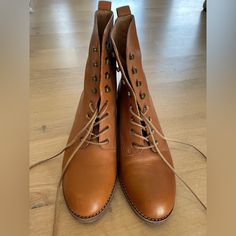 Very Good Condition. Worn Just A Few Times. Minor Scuffs. Buttery Soft Leather. Gorgeous Brown Color. Lace Up. Smoke & Pet Free Home. Madewell Boots, Madewell Shoes, Moto Boots, Brown Color, Soft Leather, Madewell, Lace Up, Women Shoes, Pet