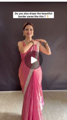 Heena Gehani on Instagram: "Try this new hack, and your saree’s intricate pallu will stand out even more beautiful 💕  Obsessed with this beautiful pink saree featuring gorgeous borders that add a touch of elegance. The best part? It’s ready to wear with hook options for easy draping and even has a pocket! Comfort meets style in the most effortless way, making it perfect for festive occasions or a quick glam look.  Received this stunning from @sobellesarees   Check their collection for more ready-to-wear sarees!" Saree Draping Hacks, Ready Made Saree For Women, Pallu Draping Styles, Silk Saree Draping Styles, Mehndi Dress Ideas, How To Wear Saree, Elegant Saree Look, Ready To Wear Saree Indian, Easy Saree Draping