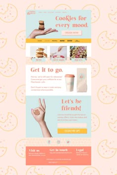 the website design for cookies and treats