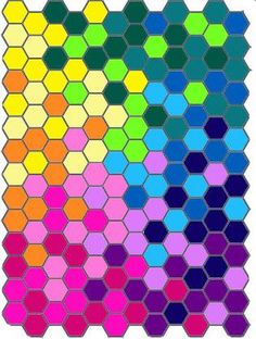 an abstract hexagonal pattern with different colors