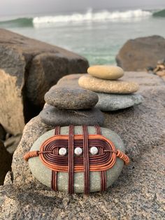 a rock with some rocks on top of it