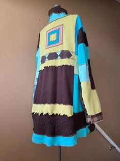 Colorful Refashioned Funky Loose Fit Pullover Patchwork Upcycled Argyle Oversized Sweater Tunic, Size XXL to 1X - Etsy Cotton Patchwork Long Sleeve Sweater, Multicolor Patchwork Sweater For Layering, Oversized Cotton Patchwork Sweater, Oversized Multicolor Patchwork Sweater, Green Cotton Patchwork Sweater, Oversized Multicolor Patchwork Cardigan, Green Patchwork Long Sleeve Sweater, Oversized Blue Patchwork Sweater, Green Long Sleeve Patchwork Sweater