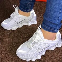 Nike Shox Shoes, Aesthetic Shoes, Nike Huarache, Tennis Shoes, White Sneaker, Nike Shoes