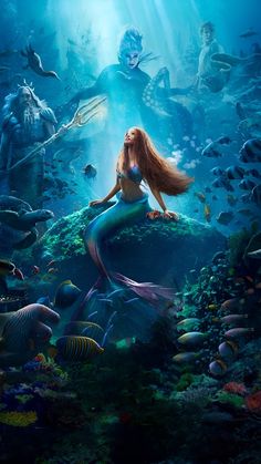 the little mermaid live action (wallpaper) Principe Eric, The Little Mermaid 2023, Little Mermaid 2023, Mermaid Movie, Jonah Hauer King, Little Mermaid Live Action, Mermaid Movies, Stephen Lang, Mermaid Poster