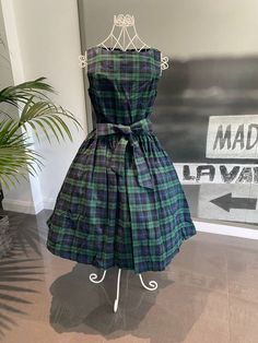 #ad Premium Lindy Bop Audrey Navy & Green Tartan Vintage Style Dress, Fashion Dress Tartan Fashion, Lindy Bop, Green Tartan, Tartan Kilt, Dress 2024, Vintage Style Dresses, Navy Green, Navy And Green, Kilt