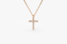 "Diamond Cross Necklace / 14k Gold Diamond Cross Necklace / Diamond Cross Pendant / Religious Diamond Necklace / Christmas Gift /Black Friday Features * Made to Order. * Gold Kt: 14K * Custom Gold Color: Rose Gold, Yellow Gold, White Gold * Cross Height & Width: 10 MM X 7.25 MM * Round Diamond: 11 pcs 1.2MM * Total Number of Stones: 11 * Total CTW: 0.11 ctw * Diamond Color Clarity: G Color SI Clarity * Setting Type: Micro Pave * Ready to Ship in 7-10 Business Days If you have any additional Rose Gold Diamond Necklace With Cable Chain As Gift, Gift Cross Necklace With Cable Chain, Elegant Cable Chain Jewelry With Cross Pendant, Elegant Cable Chain Cross Pendant Jewelry, Classic Diamond Cross Pendant Necklace For Gift, 14k Gold Cross Diamond Necklace For Gift, 14k Gold Cross Pendant Diamond Necklace Gift, Gold Diamond Cross Necklace, Diamond Cross Necklace Gold