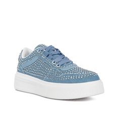 London Rag-Eloise Platform Sneaker Touch up an every day look with the Eloise sneaker from London Rag. This platformed pair sports rhinestone detailing and extra dash of sparkle, catching the eye with each step. Platform Sneaker, Sneaker Shopping, Touch Up, The Eye, Blue Denim, Every Day, Branding Design, Sparkle, Lace Up