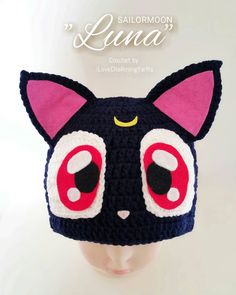 My handmade Anime Luna character hat is simple and elegant. The colors look rich, and I make sure all orders have close details from the picture with good quality and craftmanship. This will look good on your baby, your kids or even to you. For moms, mom to be, cosplay team, who doesn't want to be the center of attention, look nice like a cute super girl cat, famous Sailor moon anime character? I'll be delighted to crochet this hat for you. *Gloves and front shirt ribbon are available, can match Super Hero Crochet, Disney Crochet Hats, Frozen Crochet Hat, Sailor Moon Wig, Sailor Luna, Nerdy Crochet, Anime Hats, Sailor Moon Luna, Super Girls