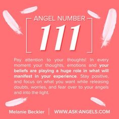 a pink background with white feathers and the words angel number 11 11 11 11 11