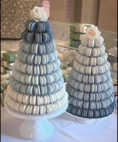 two cakes made to look like they are stacked on top of each other