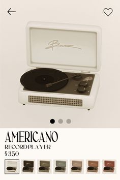 an americano record player is shown in this ad