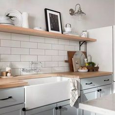 the kitchen is clean and ready to be used as a place for cooking or baking