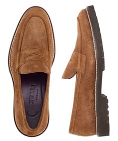 You'll love this modern twist on the classic loafer. Handcrafted in Italy by Zelli, the slip-on suede design boasts contrast stitching and a chunky lug sole that pairs well with casual and dress looks. 100% suede. Imported. 100% calfskin suede Fine Italian craftsmanship Lug outsole Suede Vest, Dress Looks, Italian Craftsmanship, Streetwear Men, Streetwear Men Outfits, Lug Sole, Suede Shoes, Men's Accessories, Shorts With Pockets