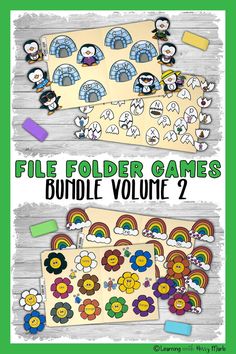 the printable file folder games for children to play with