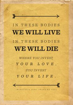 an old book with the words in these bodies we will live in these bodies, we will die