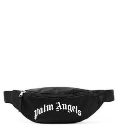 Primed for the everyday, this Palm Angels Kids belt bag features a zipped top and adjustable strap for the perfect fit. This piece features the brand's logo lettering in a distinctive gothic typeface..Material: fabric.Internal details: fabric lining.Designer color name: Black White.Closure: zipped top.Adjustable belt strap.Made in Italy.Comes with dust bag.Height 11cm-4.5'.Width 23cm-9'.Depth 5,5cm-2'.Min. strap length 32cm-12.5'.Max. strap length 75cm-29.5'.Strap width 3,5cm-1.5' Functional Black Bag With Logo Print, Casual Black Bags With Logo Patch, Black Streetwear Bag With Logo Patch, Casual Streetwear Bags With Logo Print, Black Letter Print Bag For Streetwear, Trendy Black Bags With Logo Print, Casual Black Bags With Logo Print, Casual Bags With Logo Strap, Trendy Black Belt Bag For Streetwear