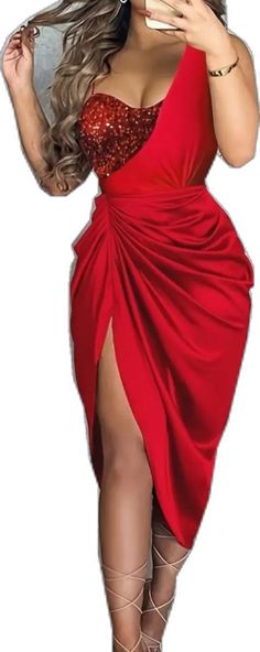 Elegant Red Skirt For Night Out, Elegant Red Evening Skirt, Red Draped Dress For Evening, Red Draped Evening Dress, Red Formal Skirt For Summer, Elegant Red Draped Dress, Elegant Draped Skirt For Party, Elegant Draped Party Skirt, Party Midi Skirt With Ruched Detail