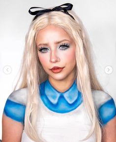 Alice In Wonderland Makeup Simple, Alice Makeup Ideas, Alice In Wonderland Makeup Alice, Alice In Wonderland Alice Makeup, Alice Makeup Wonderland, Alice And Wonderland Makeup, Alice In Wonderland Hairstyles, Alice In Wonderland Inspired Makeup, Alice In Wonderland Halloween Makeup