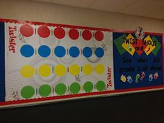 this is an image of a bulletin board in the classroom with lots of dots on it