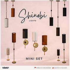 the mini set is designed to look like an assortment of lamps