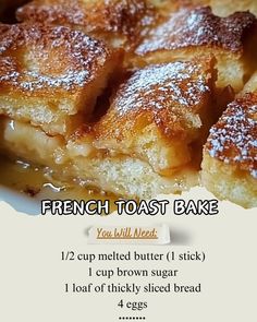 french toast bake recipe with instructions for baking