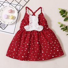 Toddler Girl Bowknot Decor Polka Dot Cami Dress - PrettyKid Clothes Vendors, Adorable Baby Outfits, Girl Baby Clothes, Baby Clothes Newborn, Cool Baby Clothes, Trendy Baby Clothes, Clothes Cute, Care Label