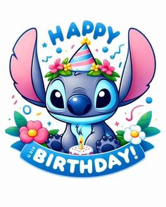 Birthday Stitch, Lilo En Stitch, Lilo And Stitch Characters, ليلو وستيتش, Lilo Und Stitch, Stitch Birthday, Happy Birthday Png, Stitch Character, Stitch Drawing