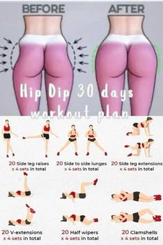 Exercise To Get In Shape, Hi Dips Workout, Gym Workouts To Get Rid Of Hip Dips, Hip Filler Exercises, Workouts For Fuller Hips, Workouts For Getting Rid Of Hip Dips, Get Rid Of Dip Hips Workout, How To Be Fit In A Week, Hip Dips Challenge