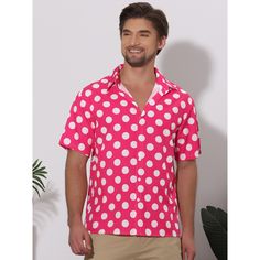 The polka dots patterned short-sleeved shirts are stylish, modern, and versatile. Perfectly match the business short-sleeved shirts with dress pants, chino trousers, summer shorts, and jeans to build a smart formal look. Designed with polka dots, this shirt gives you a sense of liveliness. Polka dot shirts are suitable for various occasions such as beach, office, wedding, party, daily wear, and so on. Casual Polka Dot Shirt For Summer, Summer Polka Dot Collared Shirt, Spring Short Sleeve Polka Dot Shirt, Summer Collared Polka Dot Shirt, Polka Dot Short Sleeve Summer Shirt, Retro Polka Dot Summer Blouse, Polka Dot Short Sleeve T-shirt For Spring, Polka Dot Button-up Summer Shirt, Casual Polka Dot Button-up Blouse