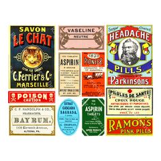 an assortment of different types of labels