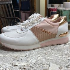 Size 11 Comfortable And Beautiful Shoes Michael Kors Womens Sneakers, Michael Kors Chunky Sneakers, Michael Kors Olympia Sneakers, Michael Kors Shoes, Beautiful Shoes, Womens Shoes Sneakers, Pink White, Shoes Sneakers, Michael Kors