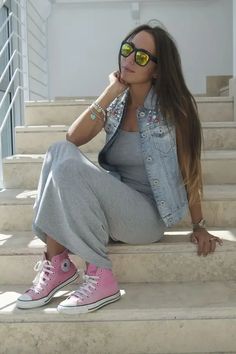 Pink Converse Outfit, Chucks Outfit, Outfit Ideas With Converse, All Star Outfit, Pink Chucks, Converse Chucks, High Top Converse, Pink Converse