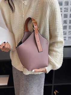 Bird in Bag - Womens PU Leather Shoulder Bag with Decorative Studs, Vintage Tote Bucket Handbag, Classic Body Clutch Bag, Faux Black Bucket Bag, Bucket Handbags, Shoulder Messenger Bag, Bird In Bag, Color Khaki, Pink Bag, Elegant Fashion, Fashion Handbags, Shoulder Bag Women