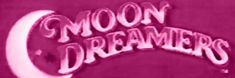 the logo for moon dreamers is shown in pink