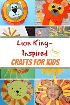 the lion king inspired crafts for kids to make with paper plates and construction paper strips