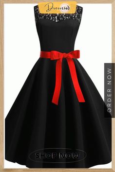 Short Red and Black Sleeveless Party Swing Dresses Light Sky Blue, Purple Grey, Black Sleeveless, Red Purple, White Polka Dot, Swing Dress, Red And Black, Sky Blue, Knee Length