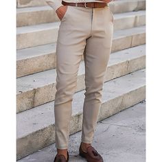 Season:Spring   Fall; Fabric:Spandex; Gender:Men's; Style:Casual,Classic Style,Fashion; Elasticity:Micro-elastic; Occasion:Formal,Daily,Work,Business; Fit Type:Regular Fit; Function:Comfort; Waistline:Mid Waist; Pattern:Plain; Design:Button,Pocket; Pants Type:Dress Pants,Chinos,Trousers,Tapered pants; Fly Type:Zipper,Button; Front page:FF; Listing Date:08/04/2024; Production mode:External procurement; Hips:; Length:; Waist: Fashion Classic Style, Tuxedo Shirt Men, Men's Dress Pants, Womens Basic Tops, Mens Outdoor Jackets, Black Chinos, Trench Coat Men, Outwear Women, Linen Shirt Men