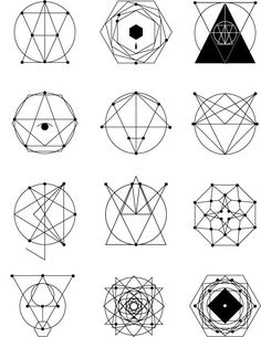 the sacred symbols and their meanings are shown in this image, with black lines running through them