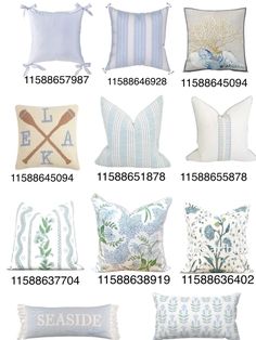 various pillows and pillow covers are shown