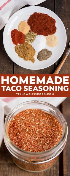 homemade taco seasoning recipe in a glass jar