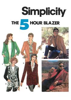 an advertisement for the 5 hour blazer sewing pattern