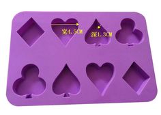 an image of heart and spade shaped cookie molds on a white background with measurements