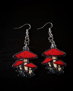 Mushrooms Acrylic Charm Earrings Mushroom Earrings Beads, Weird Jewelry, Acrylic Charms, Salt Lake City, Lake City, Charm Earrings, Halloween Shopping, Jewelry Earrings Dangle, Etsy Earrings